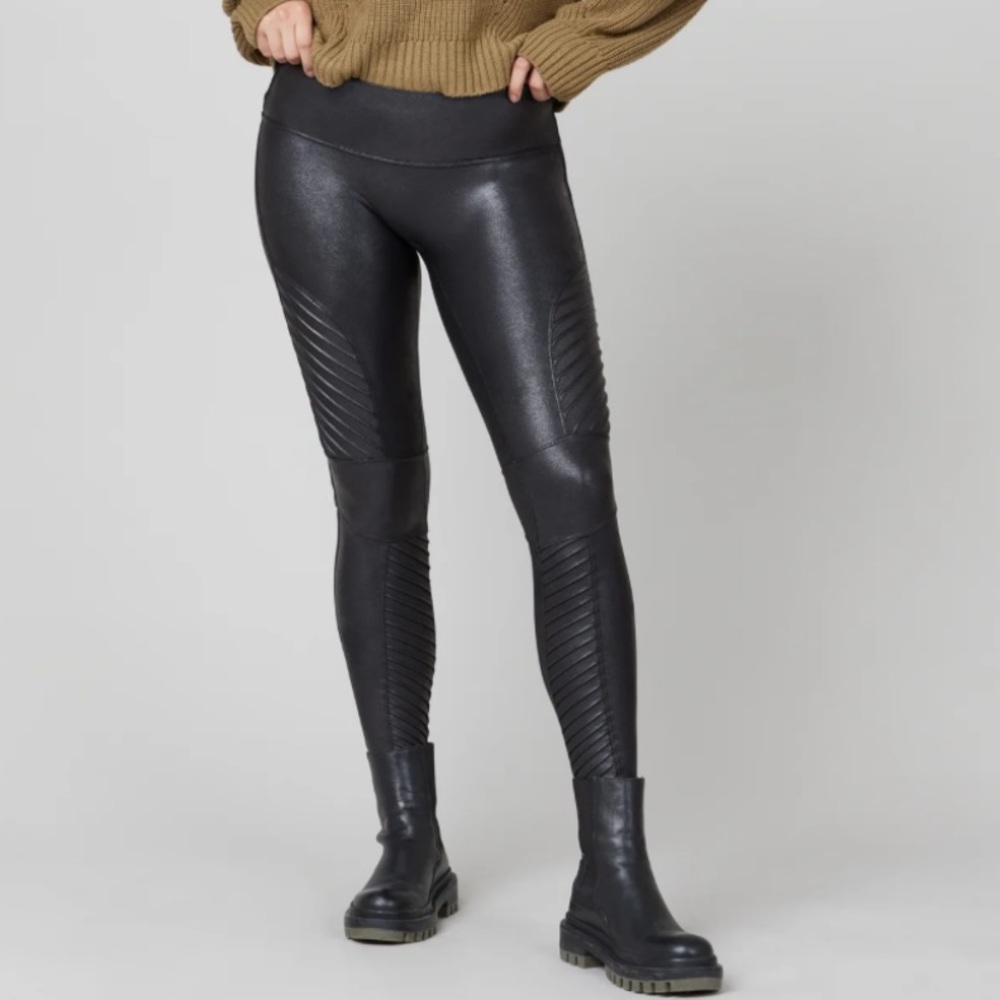 Spanx faux leather moto leggings